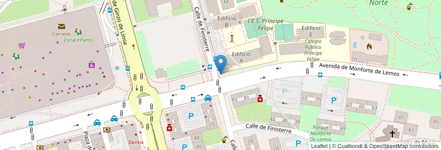 Mapa de ubicacion de Aparcabicis IES Príncipe Felipe en Испания, Мадрид, Мадрид, Área Metropolitana De Madrid Y Corredor Del Henares, Мадрид.