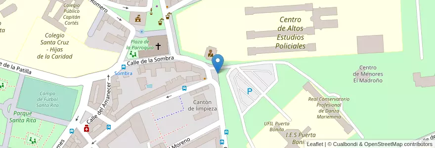 Mapa de ubicacion de Aparcabicis IES Puerta Bonita en 西班牙, Comunidad De Madrid, Comunidad De Madrid, Área Metropolitana De Madrid Y Corredor Del Henares, Madrid.
