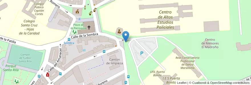 Mapa de ubicacion de Aparcabicis IES Puerta Bonita en İspanya, Comunidad De Madrid, Comunidad De Madrid, Área Metropolitana De Madrid Y Corredor Del Henares, Madrid.
