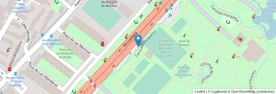 Mapa de ubicacion de Aparcabicis Instalación Deportiva La Vía en Испания, Мадрид, Мадрид, Área Metropolitana De Madrid Y Corredor Del Henares, Мадрид.
