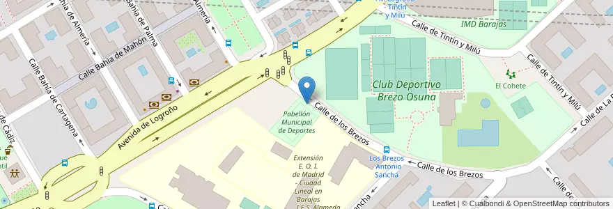 Mapa de ubicacion de Aparcabicis Instalación Deportiva Municipal Villa de Madrid en İspanya, Comunidad De Madrid, Comunidad De Madrid, Área Metropolitana De Madrid Y Corredor Del Henares, Madrid.