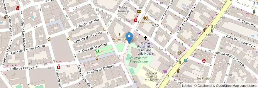 Mapa de ubicacion de Aparcabicis Instalación Deportiva Playa Victoria en 스페인, Comunidad De Madrid, Comunidad De Madrid, Área Metropolitana De Madrid Y Corredor Del Henares, 마드리드.