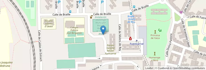 Mapa de ubicacion de Aparcabicis Instalaciones Deportivas Santa Ana I en 西班牙, Comunidad De Madrid, Comunidad De Madrid, Área Metropolitana De Madrid Y Corredor Del Henares, Madrid.