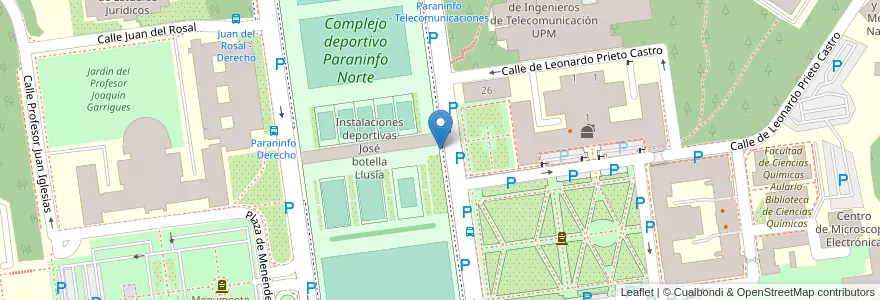 Mapa de ubicacion de Aparcabicis Instalaciones Deportivas Universidad Complutense Zona Norte en スペイン, マドリード州, Comunidad De Madrid, Área Metropolitana De Madrid Y Corredor Del Henares, Madrid.