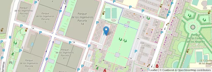 Mapa de ubicacion de Aparcabicis Instalaciones Deportivas en إسبانيا, منطقة مدريد, منطقة مدريد, Área Metropolitana De Madrid Y Corredor Del Henares, مدريد.