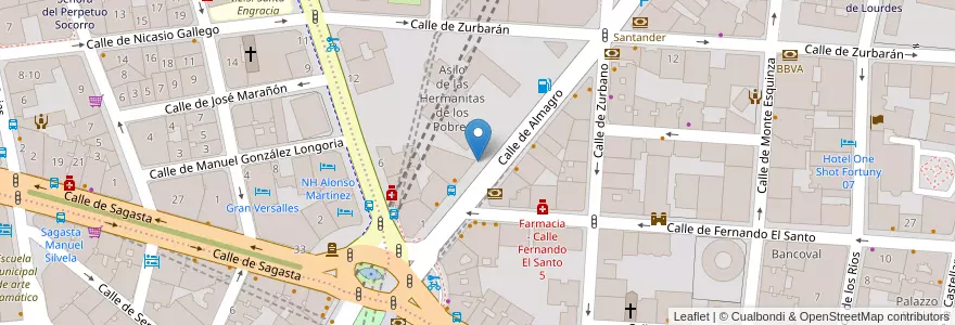 Mapa de ubicacion de Aparcabicis Instituto de Formación y Estudios del Gobierno Local de Madrid en スペイン, マドリード州, Comunidad De Madrid, Área Metropolitana De Madrid Y Corredor Del Henares, Madrid.