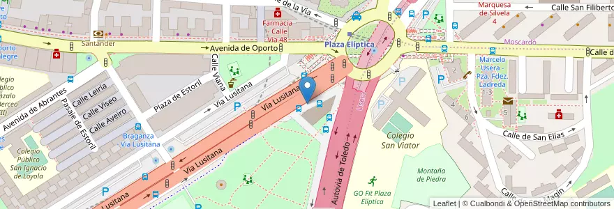 Mapa de ubicacion de Aparcabicis Intercambiador Plaza de la Elipa en إسبانيا, منطقة مدريد, منطقة مدريد, Área Metropolitana De Madrid Y Corredor Del Henares, مدريد.