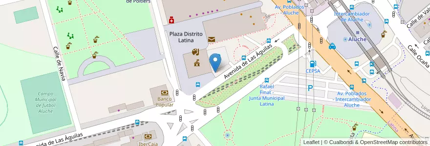 Mapa de ubicacion de Aparcabicis JMD Latina en İspanya, Comunidad De Madrid, Comunidad De Madrid, Área Metropolitana De Madrid Y Corredor Del Henares, Madrid.