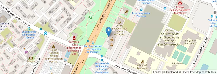 Mapa de ubicacion de Aparcabicis JMD Moratalaz en 西班牙, Comunidad De Madrid, Comunidad De Madrid, Área Metropolitana De Madrid Y Corredor Del Henares, Madrid.