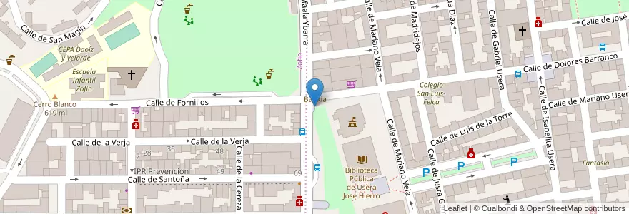 Mapa de ubicacion de Aparcabicis JMD Usera en Испания, Мадрид, Мадрид, Área Metropolitana De Madrid Y Corredor Del Henares, Мадрид.