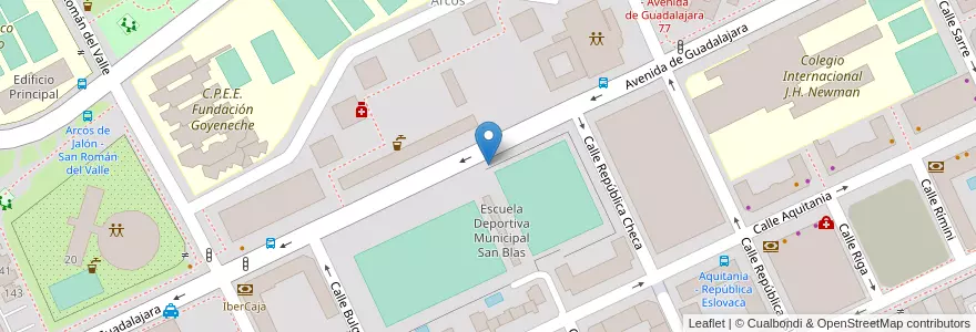 Mapa de ubicacion de Aparcabicis Junto a pistas deportivas en Sepanyol, Comunidad De Madrid, Comunidad De Madrid, Área Metropolitana De Madrid Y Corredor Del Henares, Madrid.