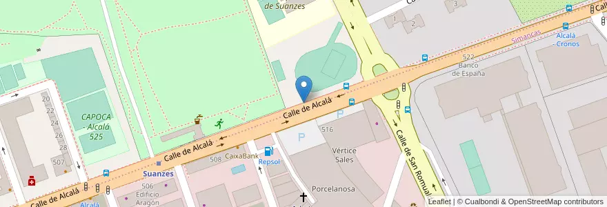 Mapa de ubicacion de Aparcabicis Junto pista atletismo en Espanha, Comunidade De Madrid, Comunidade De Madrid, Área Metropolitana De Madrid Y Corredor Del Henares, Madrid.