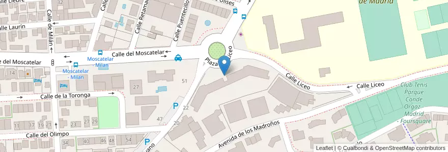 Mapa de ubicacion de Aparcabicis Liceo Francés en Spanien, Autonome Gemeinschaft Madrid, Autonome Gemeinschaft Madrid, Área Metropolitana De Madrid Y Corredor Del Henares, Madrid.