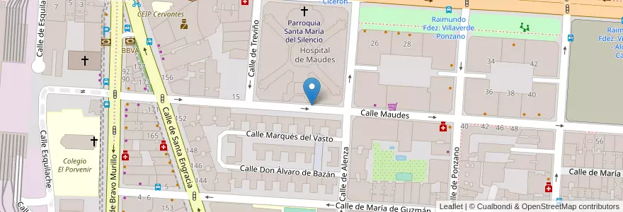 Mapa de ubicacion de Aparcabicis Maudes en 西班牙, Comunidad De Madrid, Comunidad De Madrid, Área Metropolitana De Madrid Y Corredor Del Henares, Madrid.