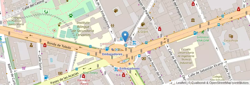 Mapa de ubicacion de Aparcabicis Metro Embajadores en Испания, Мадрид, Мадрид, Área Metropolitana De Madrid Y Corredor Del Henares, Мадрид.