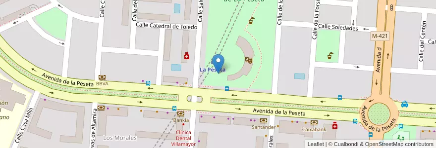 Mapa de ubicacion de Aparcabicis Metro La Peseta en Испания, Мадрид, Мадрид, Área Metropolitana De Madrid Y Corredor Del Henares.