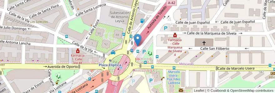 Mapa de ubicacion de Aparcabicis Metro Plaza Elíptica en إسبانيا, منطقة مدريد, منطقة مدريد, Área Metropolitana De Madrid Y Corredor Del Henares, مدريد.