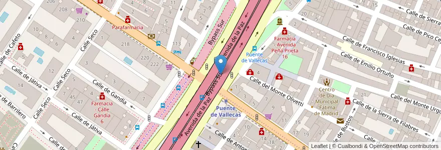 Mapa de ubicacion de Aparcabicis Metro Puente de Vallecas en 西班牙, Comunidad De Madrid, Comunidad De Madrid, Área Metropolitana De Madrid Y Corredor Del Henares, Madrid.
