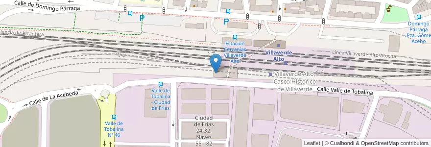 Mapa de ubicacion de Aparcabicis Metro Villaverde Alto en 스페인, Comunidad De Madrid, Comunidad De Madrid, Área Metropolitana De Madrid Y Corredor Del Henares, 마드리드.