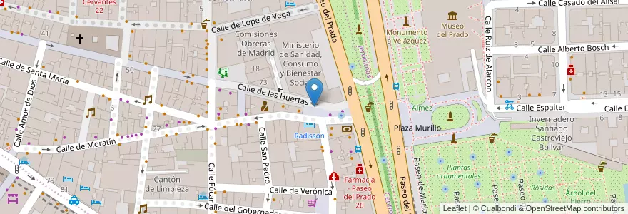 Mapa de ubicacion de Aparcabicis Ministerio de Sanidad y Política Social en إسبانيا, منطقة مدريد, منطقة مدريد, Área Metropolitana De Madrid Y Corredor Del Henares, مدريد.