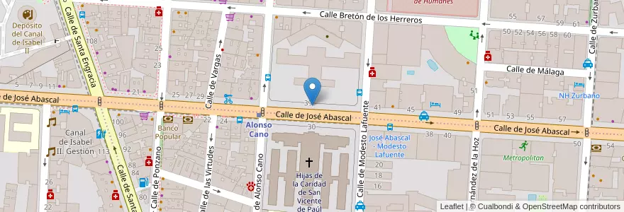Mapa de ubicacion de Aparcabicis Ministerio de Trabajo e Inmigración en Spagna, Comunidad De Madrid, Comunidad De Madrid, Área Metropolitana De Madrid Y Corredor Del Henares, Madrid.