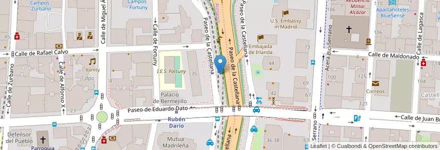 Mapa de ubicacion de Aparcabicis Oficinas Castellana 35 A en إسبانيا, منطقة مدريد, منطقة مدريد, Área Metropolitana De Madrid Y Corredor Del Henares, مدريد.