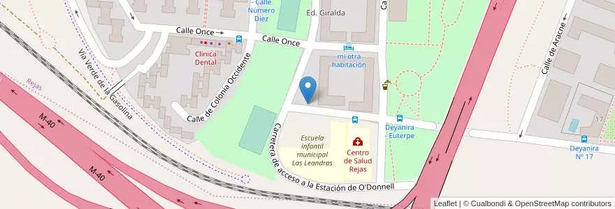 Mapa de ubicacion de Aparcabicis Parque en اسپانیا, بخش خودمختار مادرید, بخش خودمختار مادرید, Área Metropolitana De Madrid Y Corredor Del Henares, مادرید.