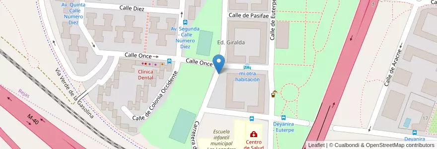 Mapa de ubicacion de Aparcabicis Parque en Испания, Мадрид, Мадрид, Área Metropolitana De Madrid Y Corredor Del Henares, Мадрид.