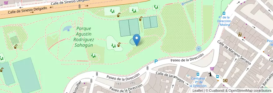 Mapa de ubicacion de Aparcabicis Parque Agustín Rodríguez Sahagún en İspanya, Comunidad De Madrid, Comunidad De Madrid, Área Metropolitana De Madrid Y Corredor Del Henares, Madrid.