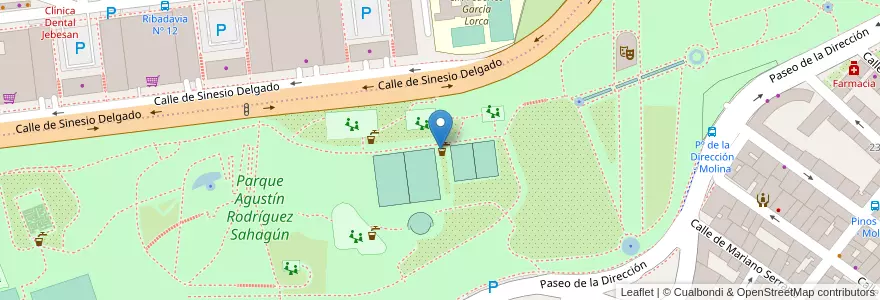 Mapa de ubicacion de Aparcabicis Parque Agustín Rodríguez Sahagún en إسبانيا, منطقة مدريد, منطقة مدريد, Área Metropolitana De Madrid Y Corredor Del Henares, مدريد.