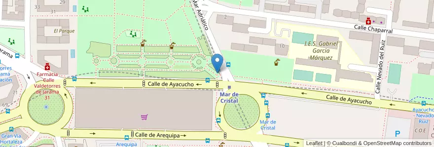 Mapa de ubicacion de Aparcabicis Parque Alfredo Kraus en Spanje, Comunidad De Madrid, Comunidad De Madrid, Área Metropolitana De Madrid Y Corredor Del Henares, Madrid.