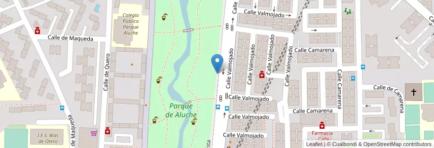 Mapa de ubicacion de Aparcabicis Parque Aluche en Испания, Мадрид, Мадрид, Área Metropolitana De Madrid Y Corredor Del Henares, Мадрид.