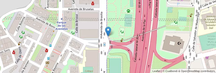 Mapa de ubicacion de Aparcabicis Parque Breogán en 西班牙, Comunidad De Madrid, Comunidad De Madrid, Área Metropolitana De Madrid Y Corredor Del Henares, Madrid.