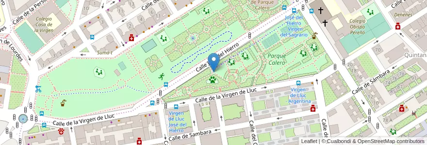 Mapa de ubicacion de Aparcabicis Parque Calero en إسبانيا, منطقة مدريد, منطقة مدريد, Área Metropolitana De Madrid Y Corredor Del Henares, مدريد.
