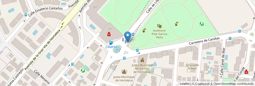 Mapa de ubicacion de Aparcabicis Parque Ctra. de Canillas en Spain, Community Of Madrid, Community Of Madrid, Área Metropolitana De Madrid Y Corredor Del Henares, Madrid.