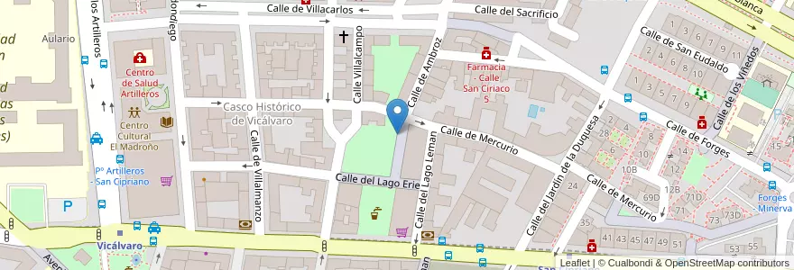 Mapa de ubicacion de Aparcabicis Parque Duque de Ahumand en Espanha, Comunidade De Madrid, Comunidade De Madrid, Área Metropolitana De Madrid Y Corredor Del Henares, Madrid.