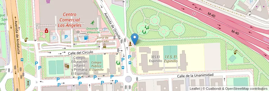 Mapa de ubicacion de Aparcabicis Parque El Espinillo en Spanien, Autonome Gemeinschaft Madrid, Autonome Gemeinschaft Madrid, Área Metropolitana De Madrid Y Corredor Del Henares, Madrid.