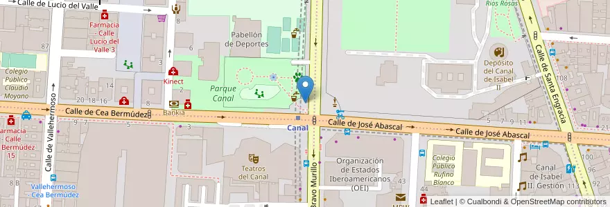 Mapa de ubicacion de Aparcabicis Parque Enrique Herreros en Spanien, Autonome Gemeinschaft Madrid, Autonome Gemeinschaft Madrid, Área Metropolitana De Madrid Y Corredor Del Henares, Madrid.
