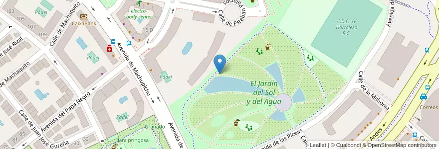 Mapa de ubicacion de Aparcabicis Parque Juan Pablo II en Sepanyol, Comunidad De Madrid, Comunidad De Madrid, Área Metropolitana De Madrid Y Corredor Del Henares, Madrid.