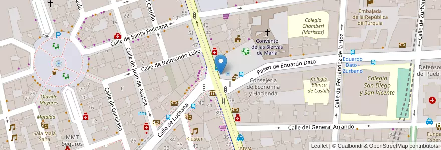 Mapa de ubicacion de Aparcabicis Plaza de Chamberí en اسپانیا, بخش خودمختار مادرید, بخش خودمختار مادرید, Área Metropolitana De Madrid Y Corredor Del Henares, مادرید.