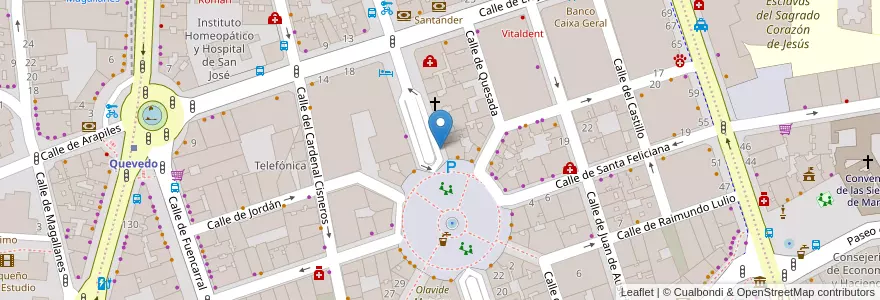 Mapa de ubicacion de Aparcabicis Plaza Olavide en إسبانيا, منطقة مدريد, منطقة مدريد, Área Metropolitana De Madrid Y Corredor Del Henares, مدريد.