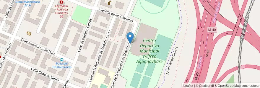 Mapa de ubicacion de Aparcabicis Polideportivo Alberto García en Испания, Мадрид, Мадрид, Área Metropolitana De Madrid Y Corredor Del Henares, Мадрид.