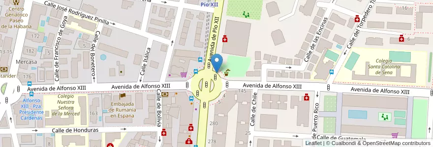Mapa de ubicacion de Aparcabicis Polideportivo Chamartín en İspanya, Comunidad De Madrid, Comunidad De Madrid, Área Metropolitana De Madrid Y Corredor Del Henares, Madrid.