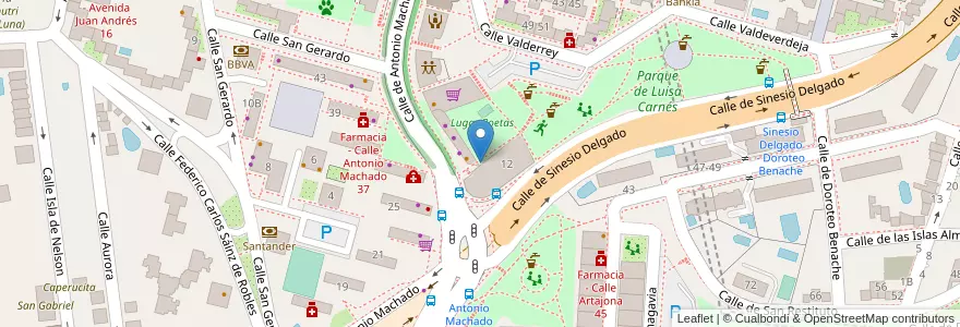 Mapa de ubicacion de Aparcabicis Polideportivo Ciudad de los Poetas en إسبانيا, منطقة مدريد, منطقة مدريد, Área Metropolitana De Madrid Y Corredor Del Henares, مدريد.