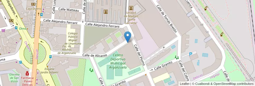 Mapa de ubicacion de Aparcabicis Polideportivo La Fundi en Spain, Community Of Madrid, Community Of Madrid, Área Metropolitana De Madrid Y Corredor Del Henares, Madrid.