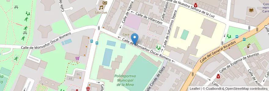 Mapa de ubicacion de Aparcabicis Polideportivo La Mina en Espagne, Communauté De Madrid, Communauté De Madrid, Área Metropolitana De Madrid Y Corredor Del Henares, Madrid.