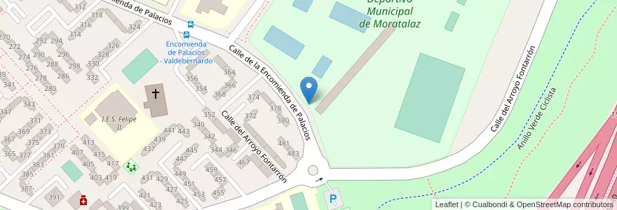 Mapa de ubicacion de Aparcabicis Polideportivo Moratalaz en 西班牙, Comunidad De Madrid, Comunidad De Madrid, Área Metropolitana De Madrid Y Corredor Del Henares, Madrid.