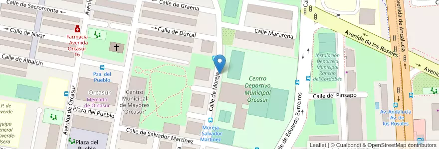 Mapa de ubicacion de Aparcabicis Polideportivo Orcasur en Spain, Community Of Madrid, Community Of Madrid, Área Metropolitana De Madrid Y Corredor Del Henares, Madrid.