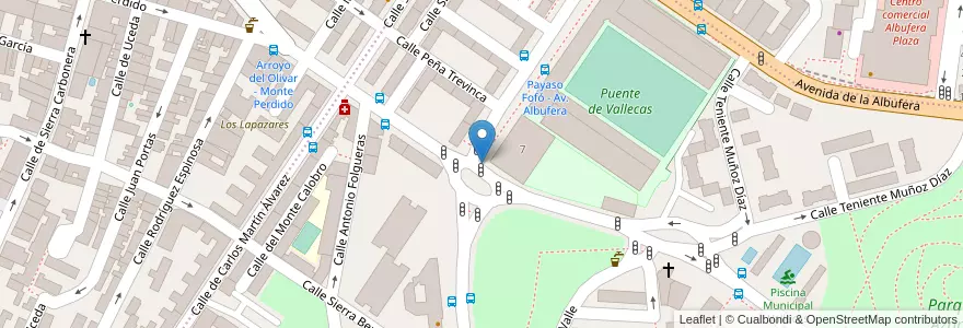 Mapa de ubicacion de Aparcabicis Polideportivo Puente de Vallecas en Spagna, Comunidad De Madrid, Comunidad De Madrid, Área Metropolitana De Madrid Y Corredor Del Henares, Madrid.