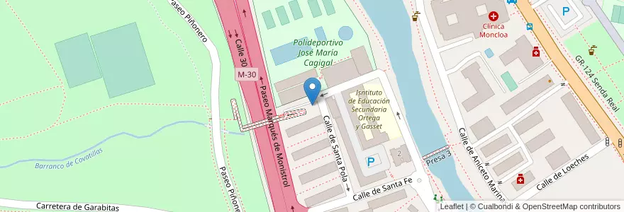 Mapa de ubicacion de Aparcabicis Polideportivo en 西班牙, Comunidad De Madrid, Comunidad De Madrid, Área Metropolitana De Madrid Y Corredor Del Henares, Madrid.